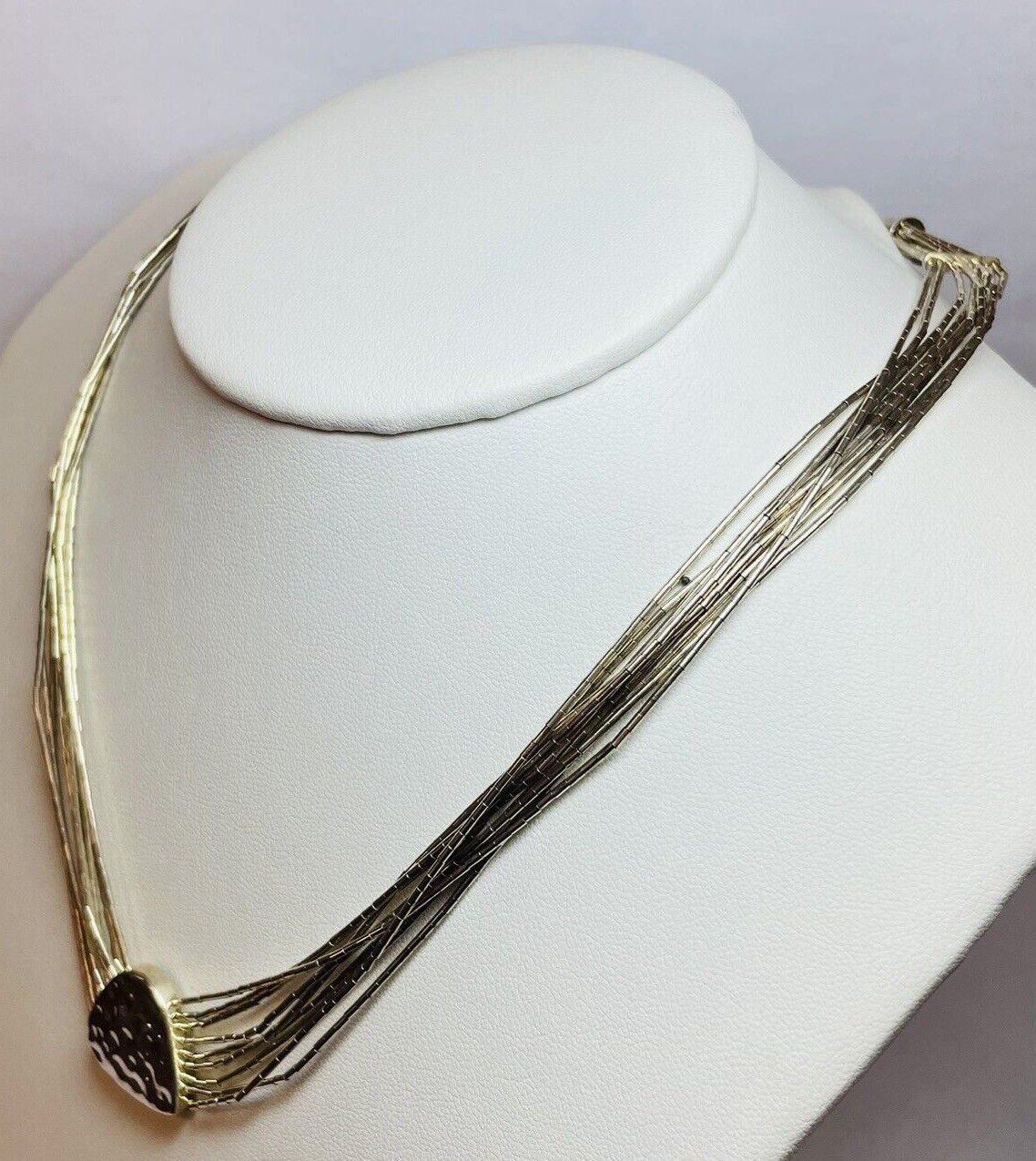 Silpada Sterling 925 Silver Liquid Silver 9 Strand Hammered Shield NecklaceN1288