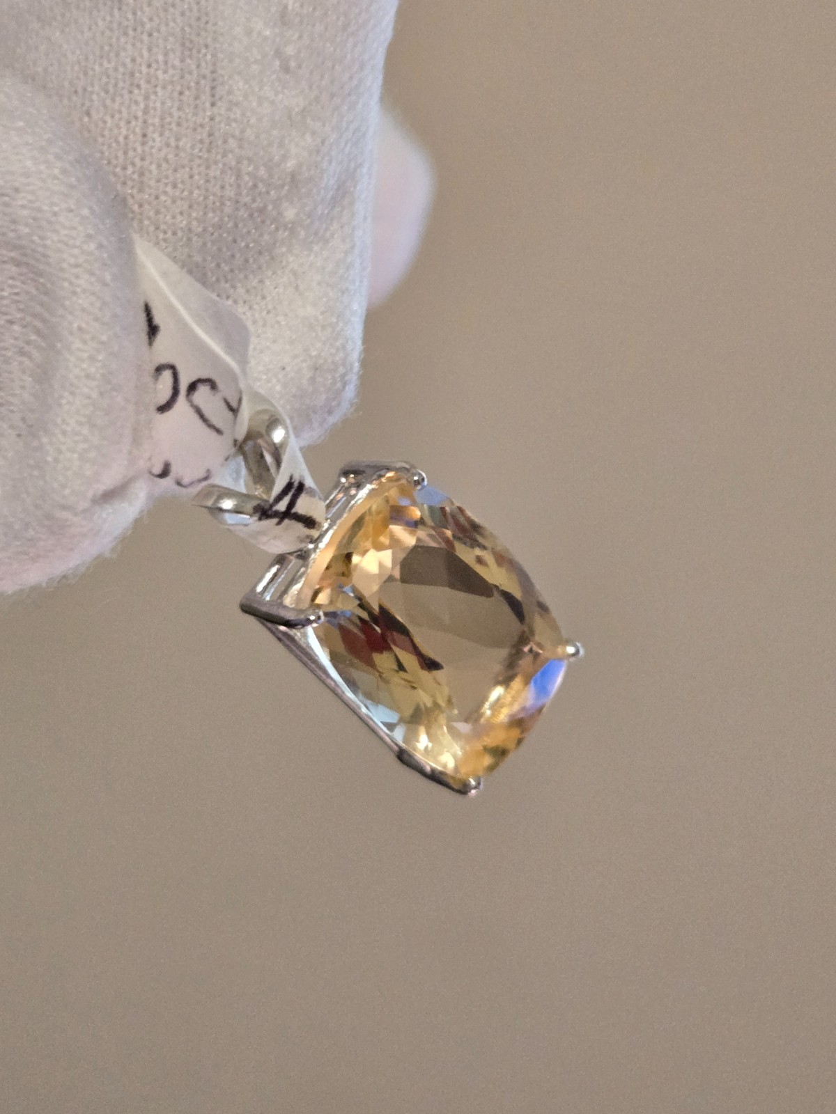 EXCELLENT CITRINE PENDANT 6.90CT NATURAL GLOWING/GREAT SATURATION/COLOR/LUSTER!
