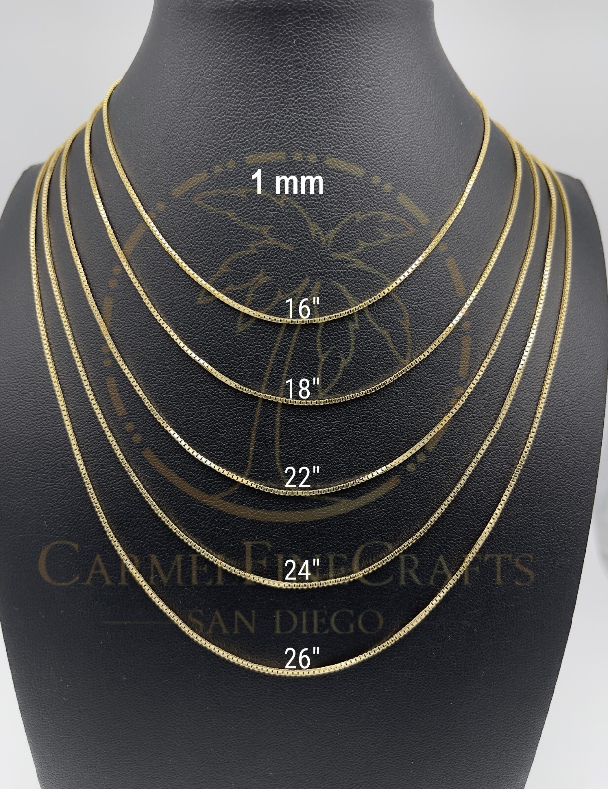 1.0mm-2.8mm Mirror Square Box Link Chain Minimalist Chain Necklace 10K-14 Gold