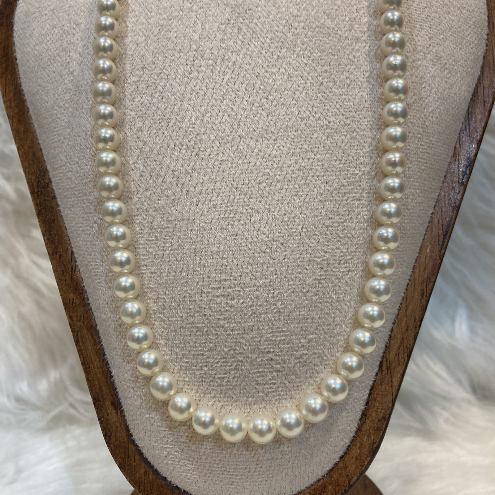 Akoya Pearl Necklace 6-6.5mm 42cm 24g Silver Clasp Excellent Japan