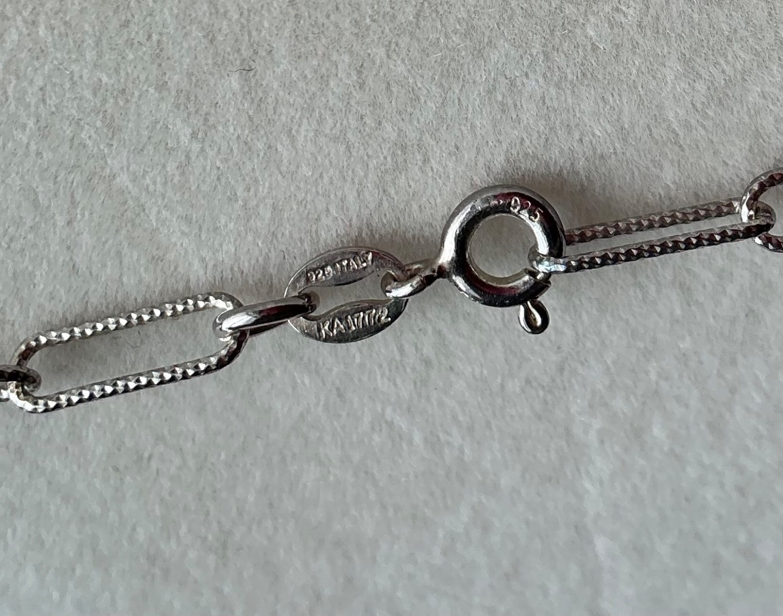 Sterling Silver Paperclip Chain Necklace 20″ – 925 Brushed Silver ITALY
