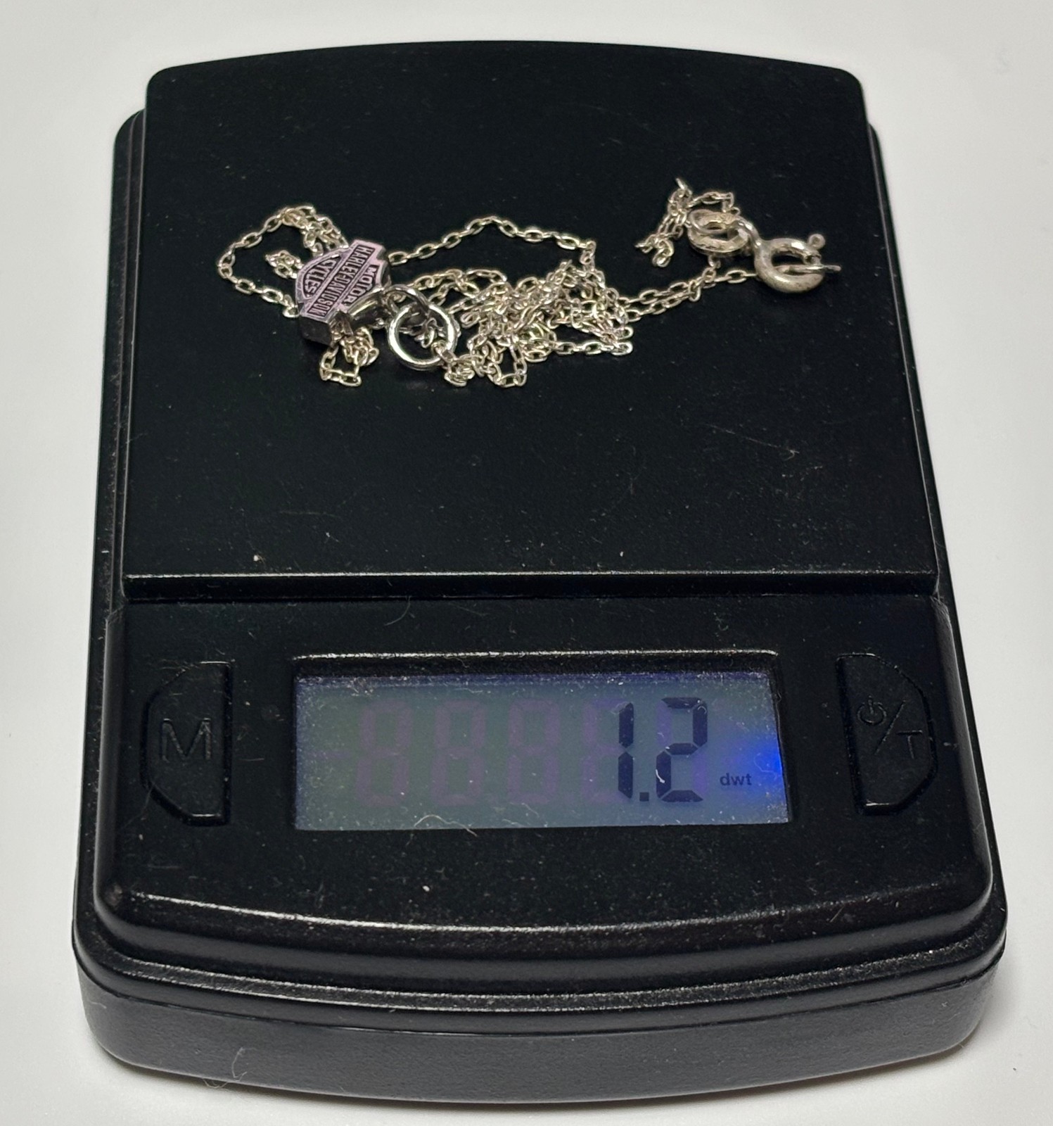 HARLEY DAVIDSON .925 Sterling Silver Petite Shield Logo Pendant Chain/Necklace