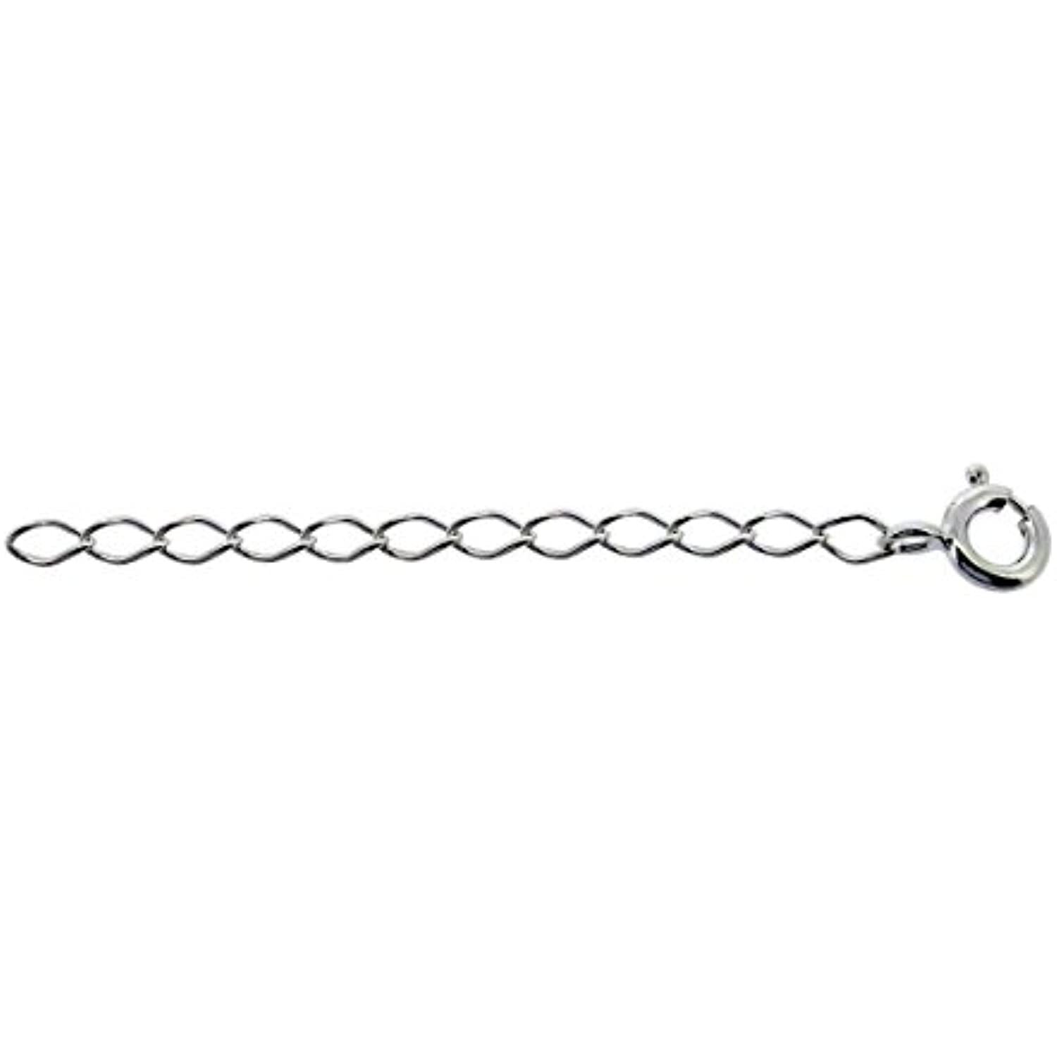 Sterling Silver Cable Chain Necklace Extender With Clasp – 2 Inches (1)