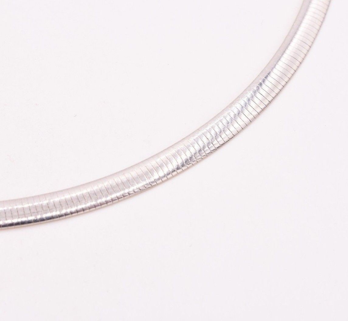 5mm Italian Reversible Omega Chain Necklace 14K Yellow Gold Plated Silver 925