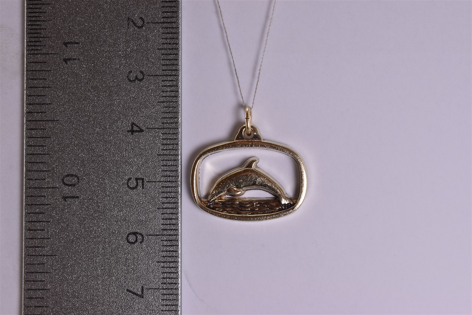 Vintage LGB Gold Sterling Silver 16mm x 22mm 1973 Dolphin ATA Miami 925 Pendant