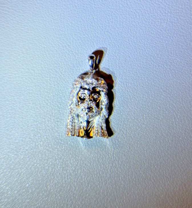 10K White Gold Real Diamond Jesus Piece Pendant Charm Caged Back Genuine