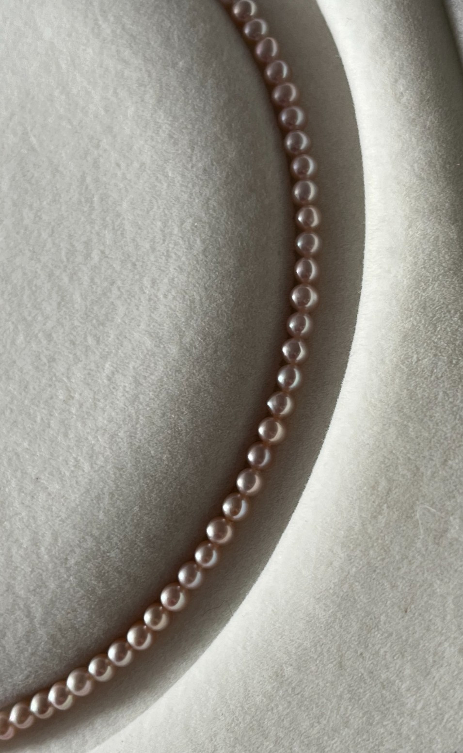 GRC 5 Star Light Purple Orange Pearl Necklace 3mm 4mm Seed Pearl Metallic 925