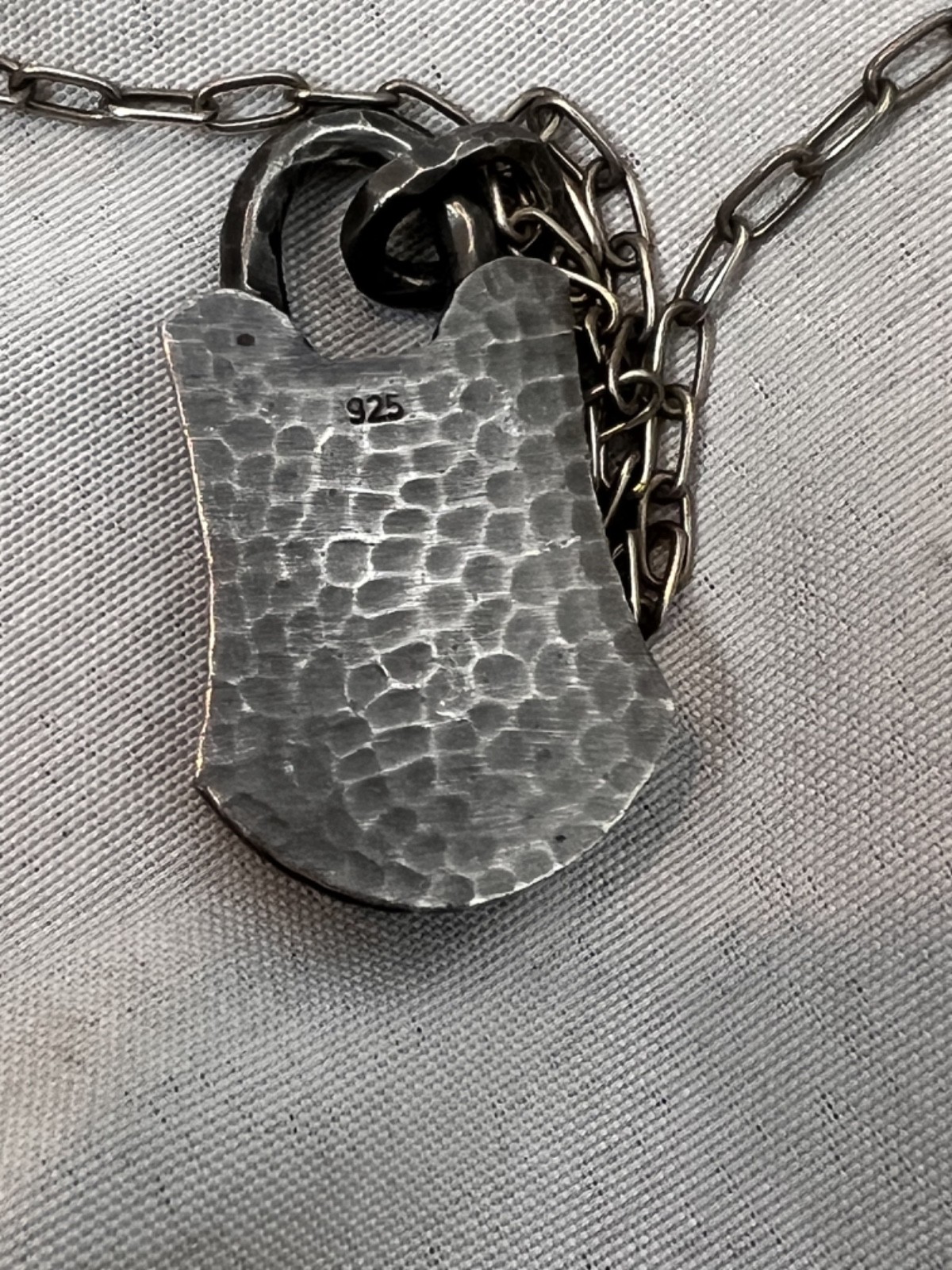 PAVE diamond Padlock pendant necklace 925 silver lock