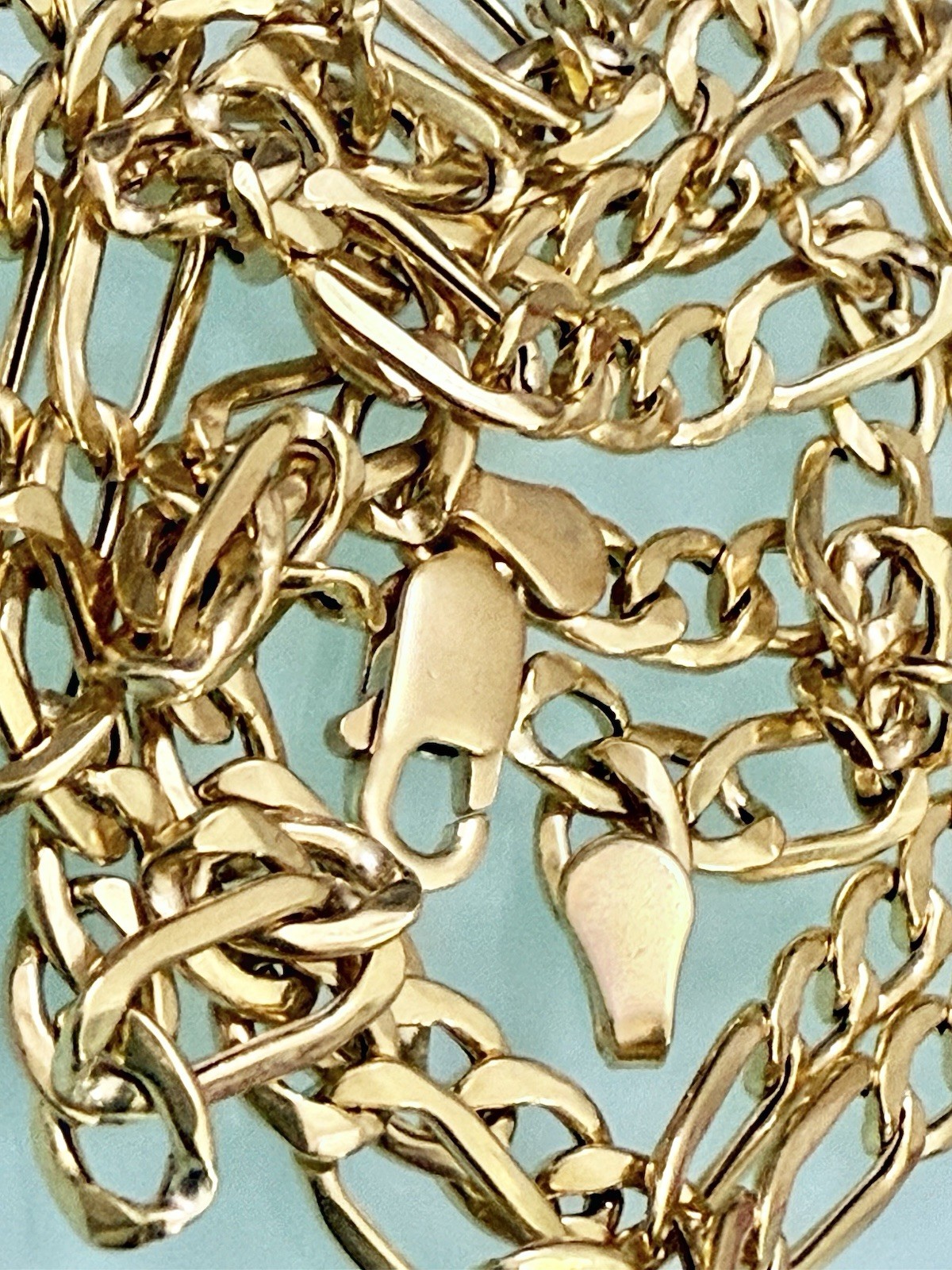 Pure 18K 750 Men Genuine Gold Chain Cuban Figaro Necklace 23.5” long 5mm 6.83g