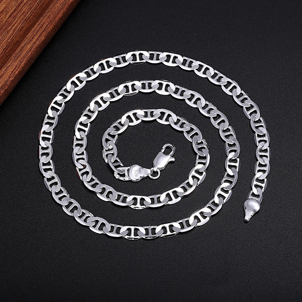 45-60Cm 925 Sterling Silver Necklace Noble Luxury Gorgeous Charm Fashion 6MM Boy
