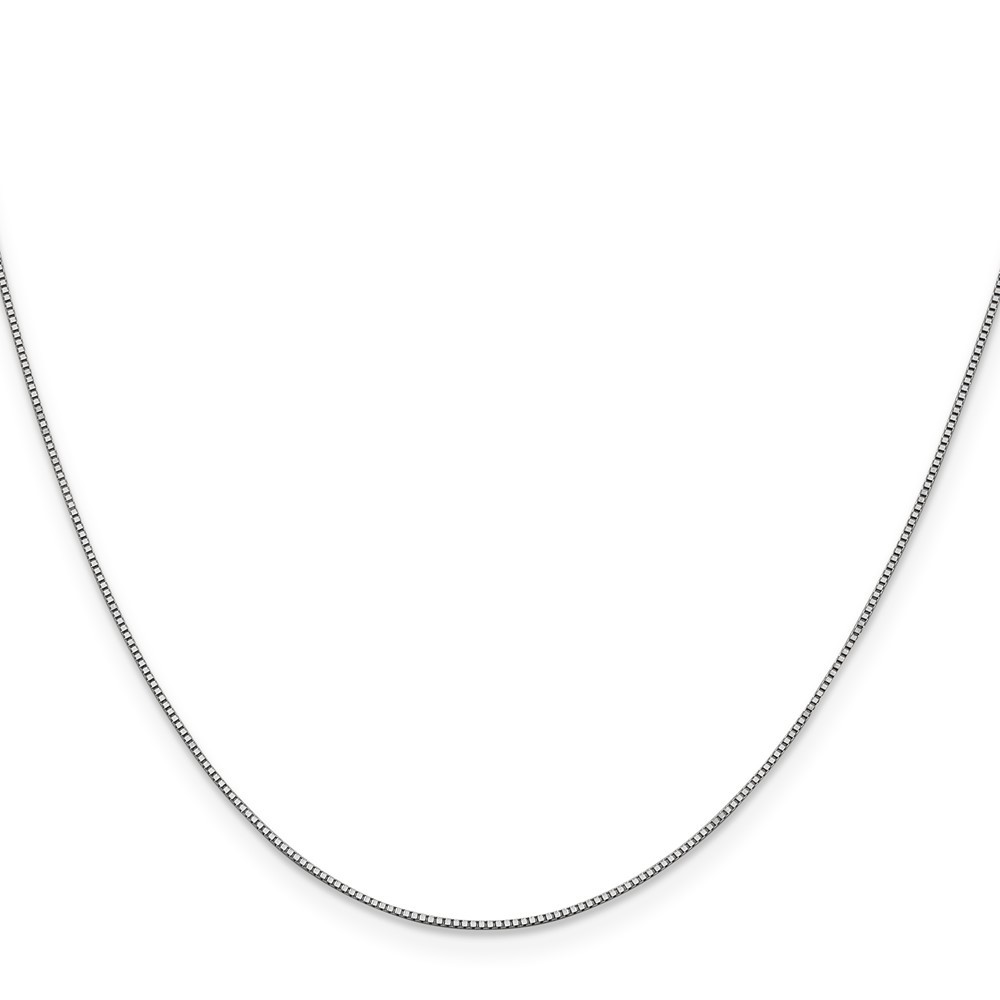10K White Gold .7mm Box Chain Necklace 16″ for Women 1.09gm