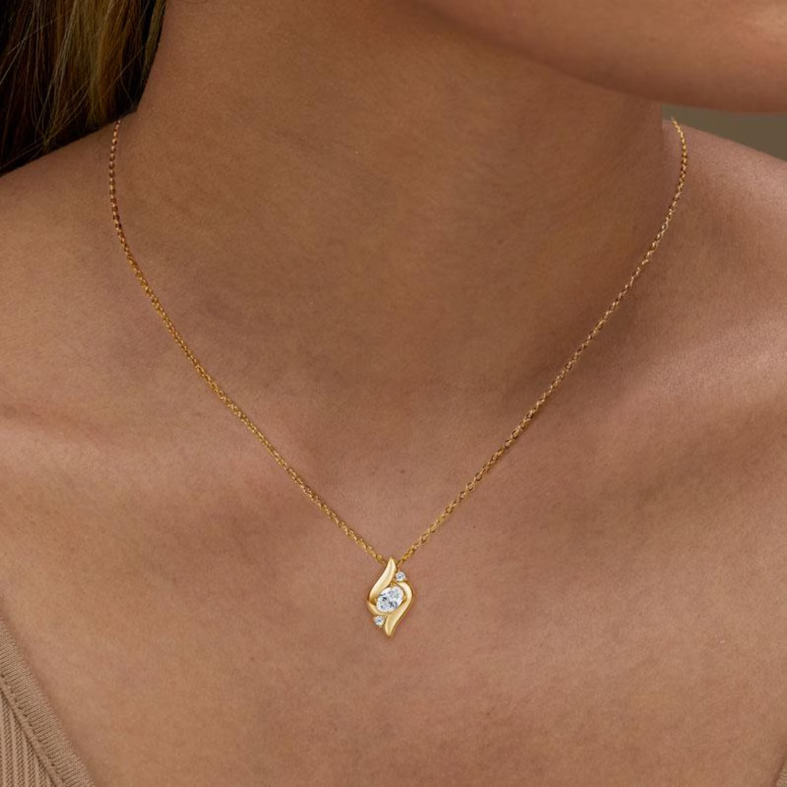 1ct Moissanite Necklace VVS1 D Color 925 Sterling Silver Minimalist Pendant