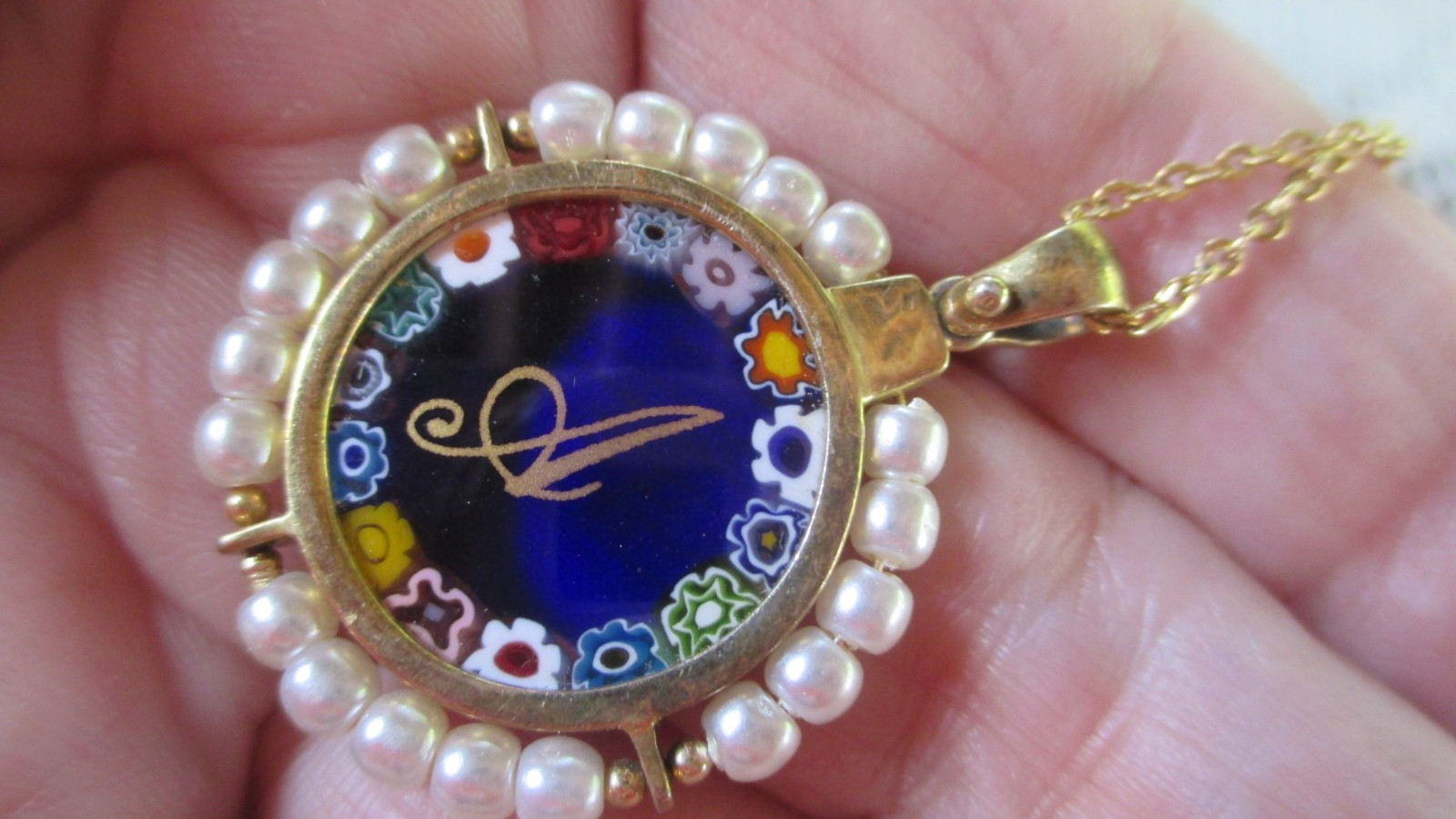 MURANO MILLETIFIORE INITIAL PENDANT
