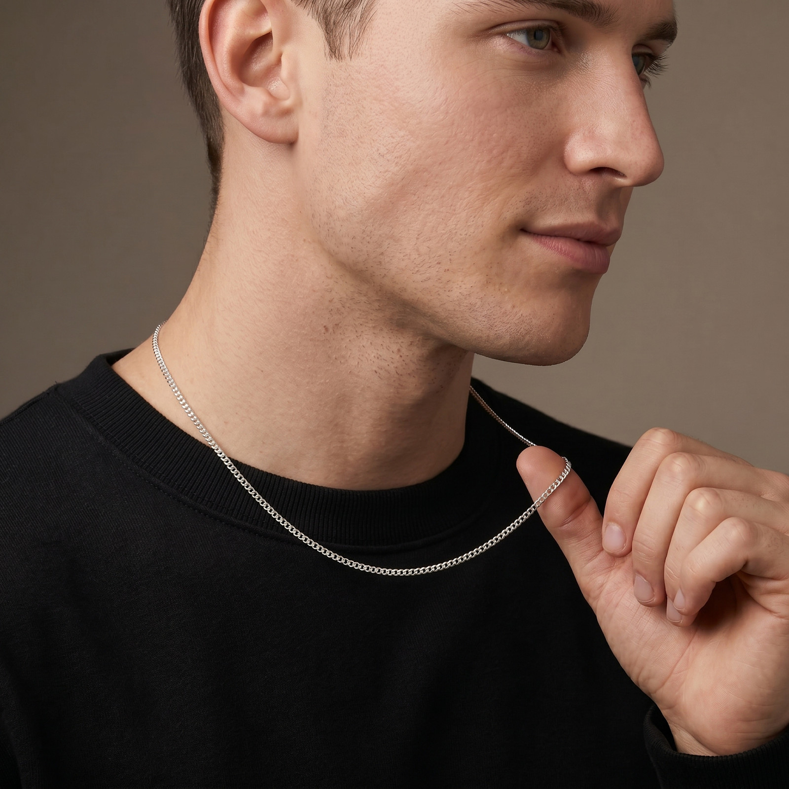 925 Sterling Silver Curb Chain Necklace – 1.4mm