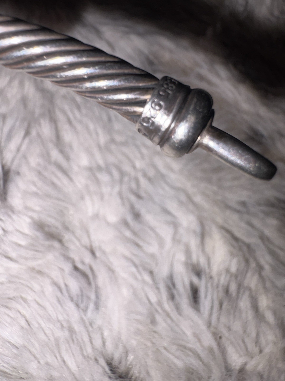 David Yurman Silver 14k Gold 7mm Station Cable Choker Necklace 15.5″ 92.7gr