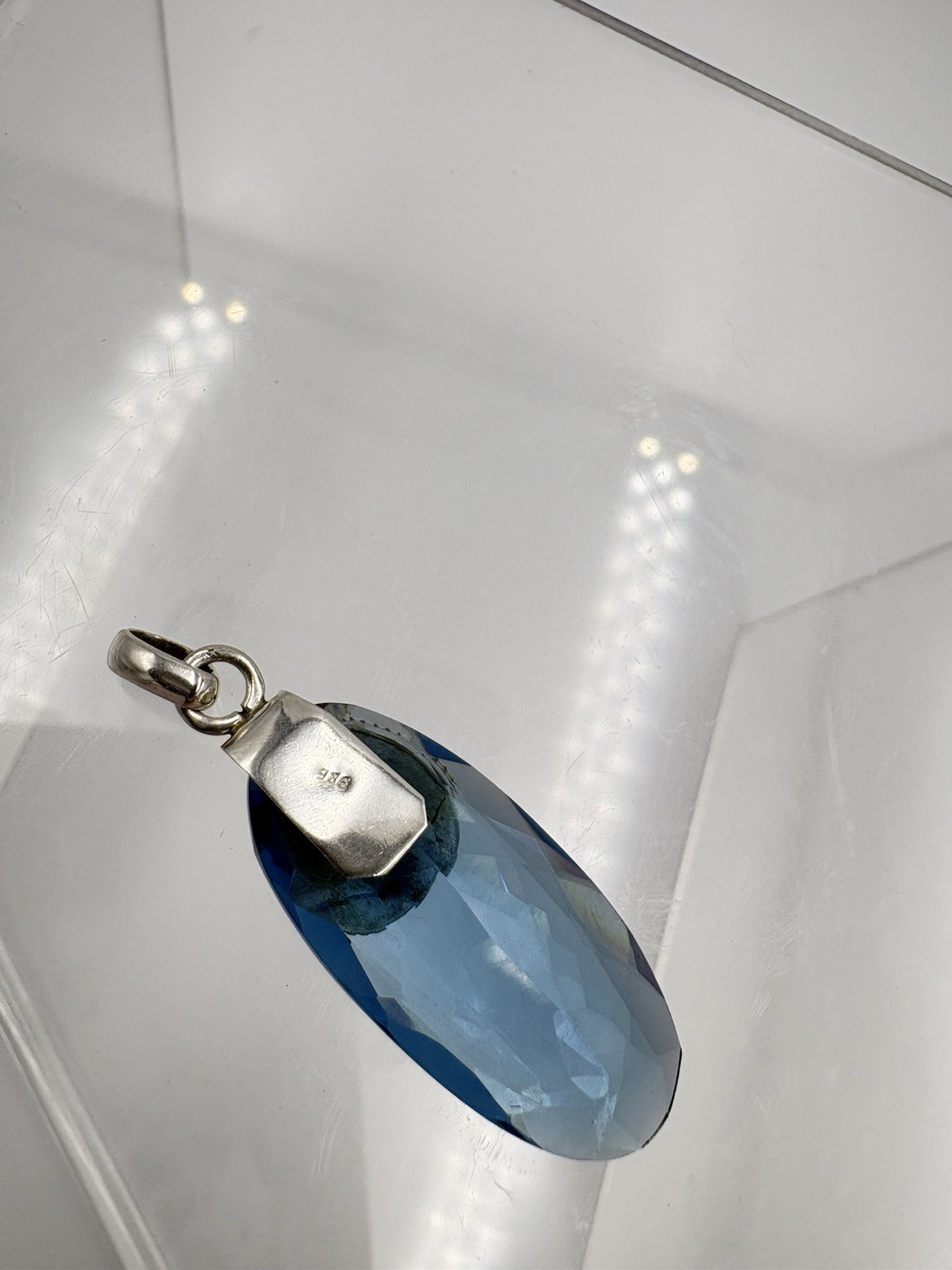 Sterling Silver Genuine 18CT Tanzanite Gemstone Teardrop Pendant-Pendant Only