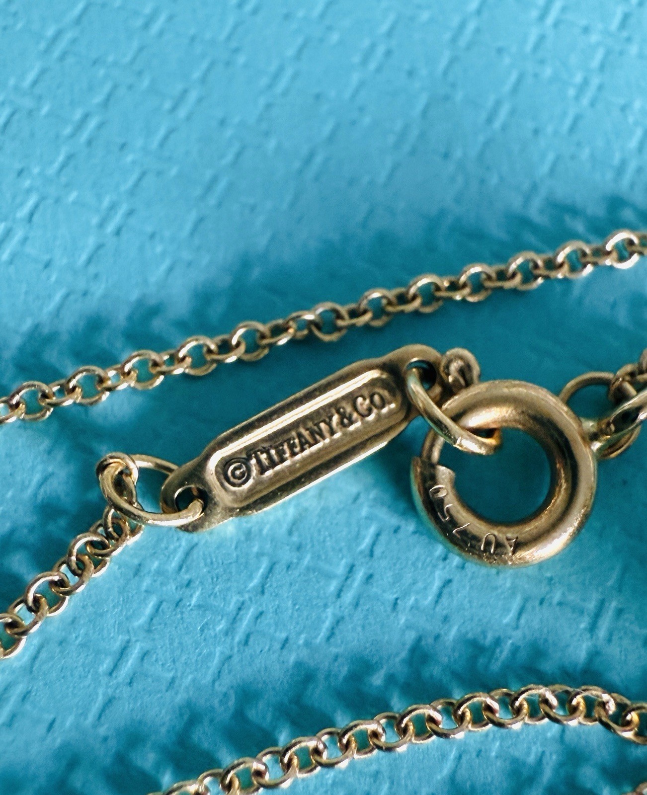 Tiffany & Co 18k Yellow Gold Mesh Twist knot Bead Ball Necklace 16”