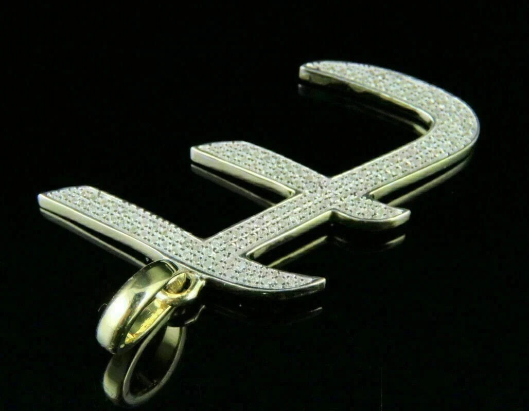 2Ct Round Cut VVS1 Diamond “E” Letter Initial Pendant 14K Yellow Gold Finish