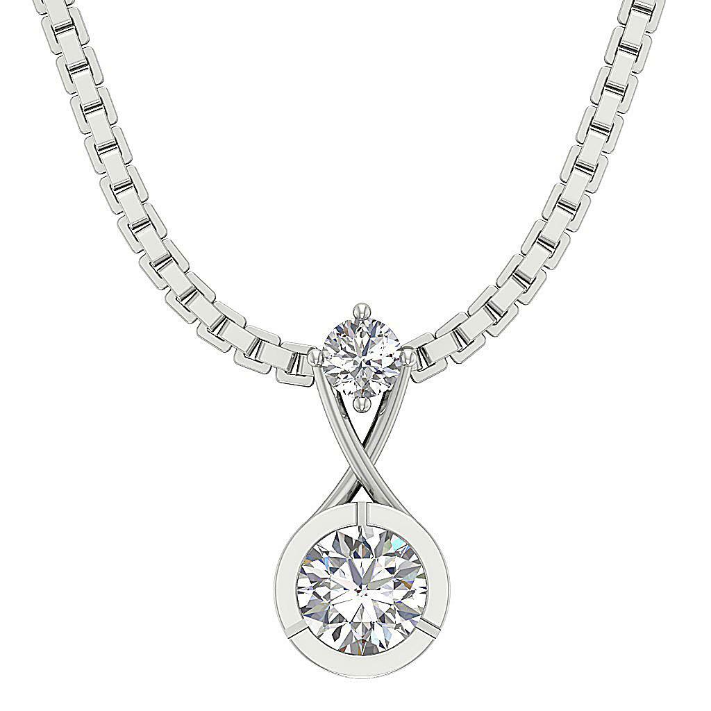 Solitaire Pendant I1 G 0.40 Carat Natural Diamond Rose Gold Prong Bezel Set