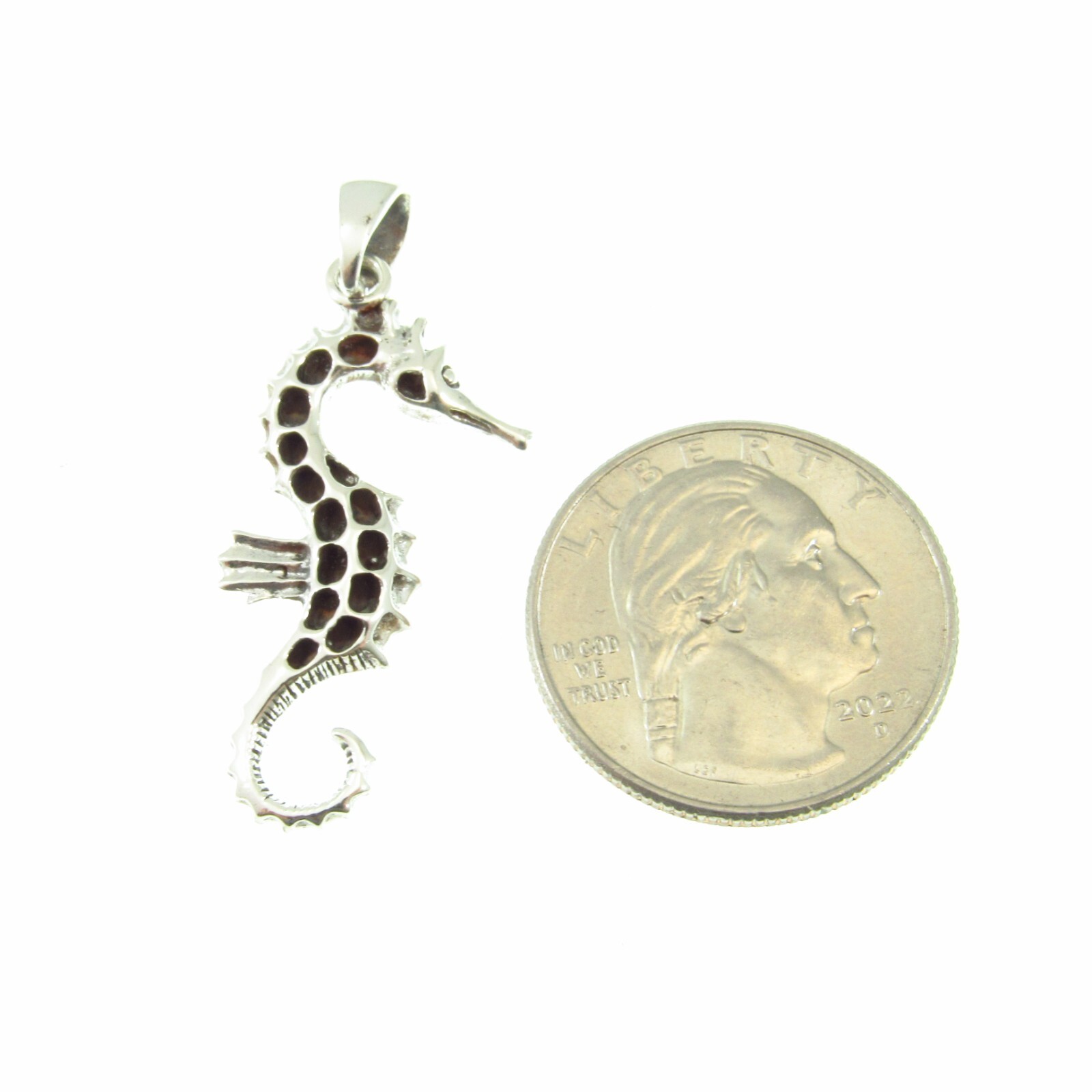 Handcrafted 925 Sterling Silver Marine/Nautical Seahorse Horse Fish Pendant