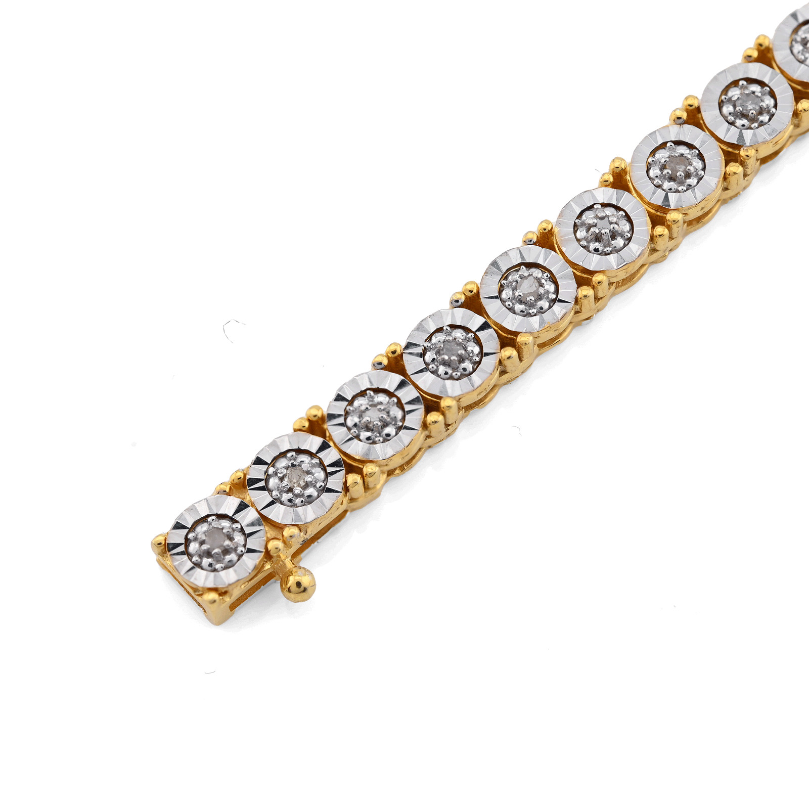 4.5MM 925 Sterling Silver 2CTW Natural Diamond Yellow Tennis Chain 18In Necklace