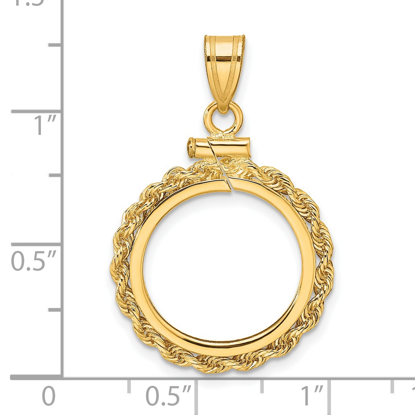 1986-Now $5 1/10 oz American Eagle Screw Top Small Knot Rope Coin Bezel 14k Gold