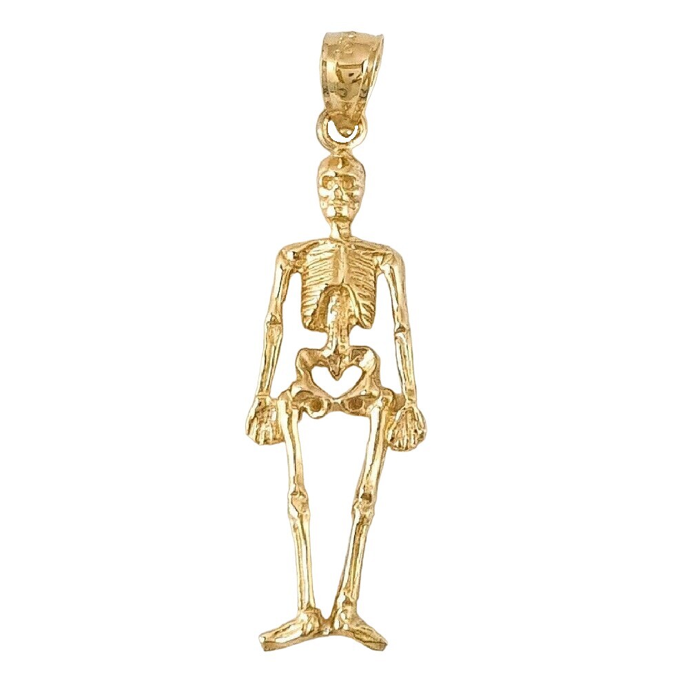 14K Yellow Gold Skeleton Pendant / Charm, Made in USA