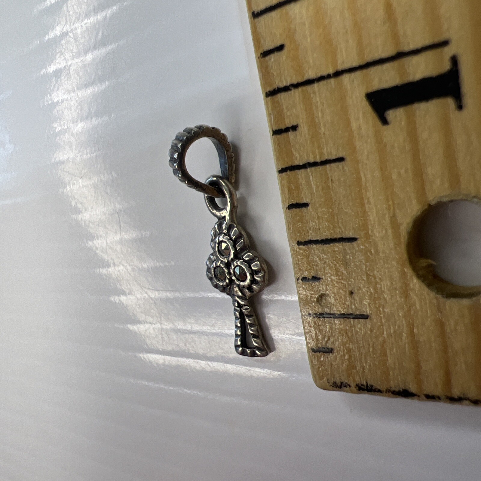 925 Sterling Silver Retro Charm Pendant Marcasite Celtic Trinity Cross Irish