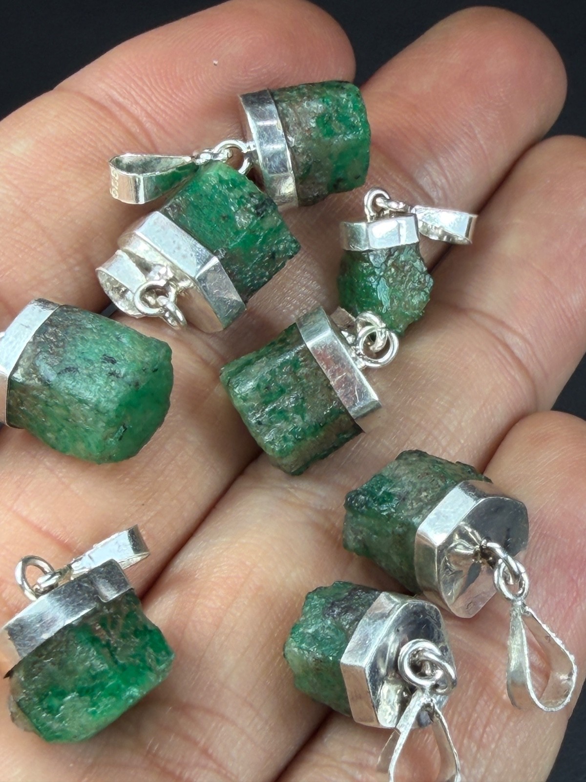 18pcs sterling silver top quality clean gem aquamarine pendants from Pakistan