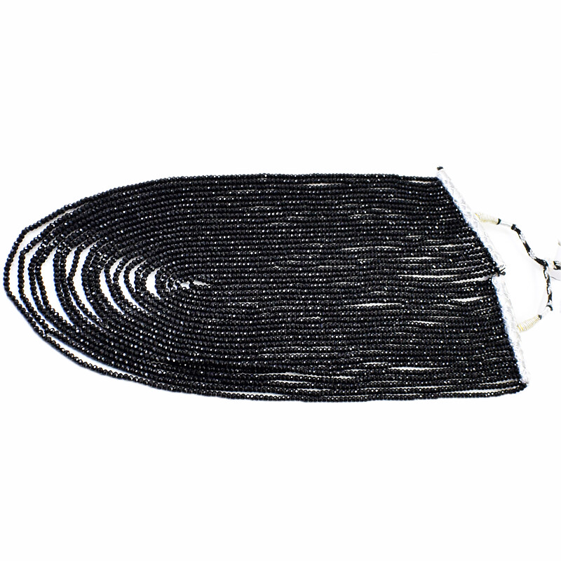 931.00 Cts Natural 20 Strand Black Spinel Round Cut Beads Necklace NK 14E119