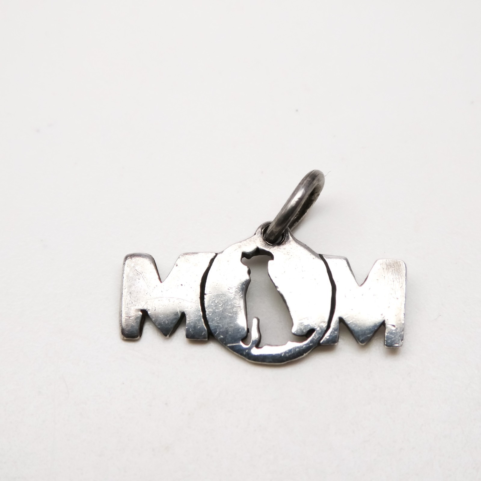 Sterling Silver 925 Pet Dog Mom Cut Out Charm Pendant