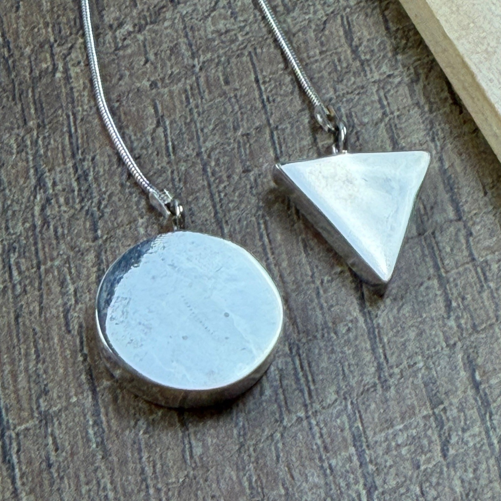 Ann Carol Sterling Silver 925 Geometric Pendant Necklace Circle Triangle NWT