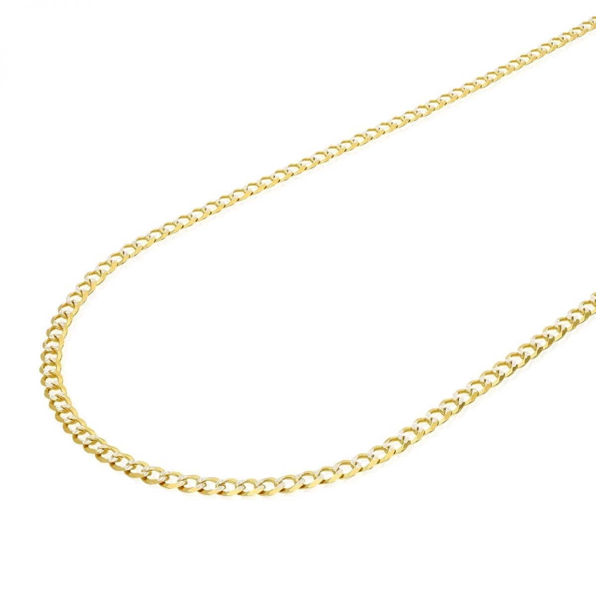 14k Gold Over Silver 4mm Diamond Cut Pave Cuban Curb Chain Necklace 18″-30″