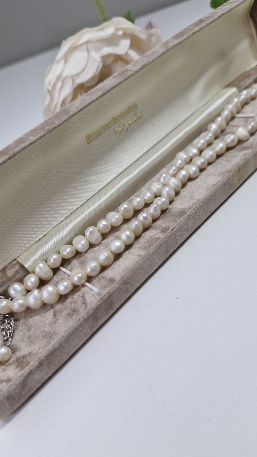 Cultured Freshwater Pear neclace Sterling Silver clasp high lustre boxed
