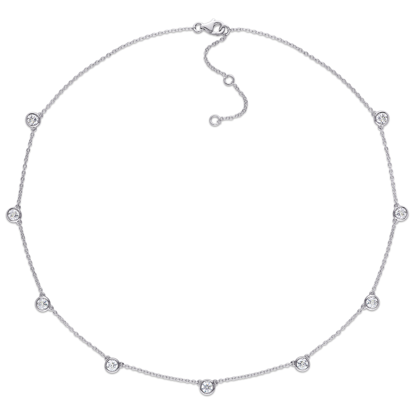 Amour Sterling Silver 2 1/4 CT DEW Created Moissanite Yard Necklace