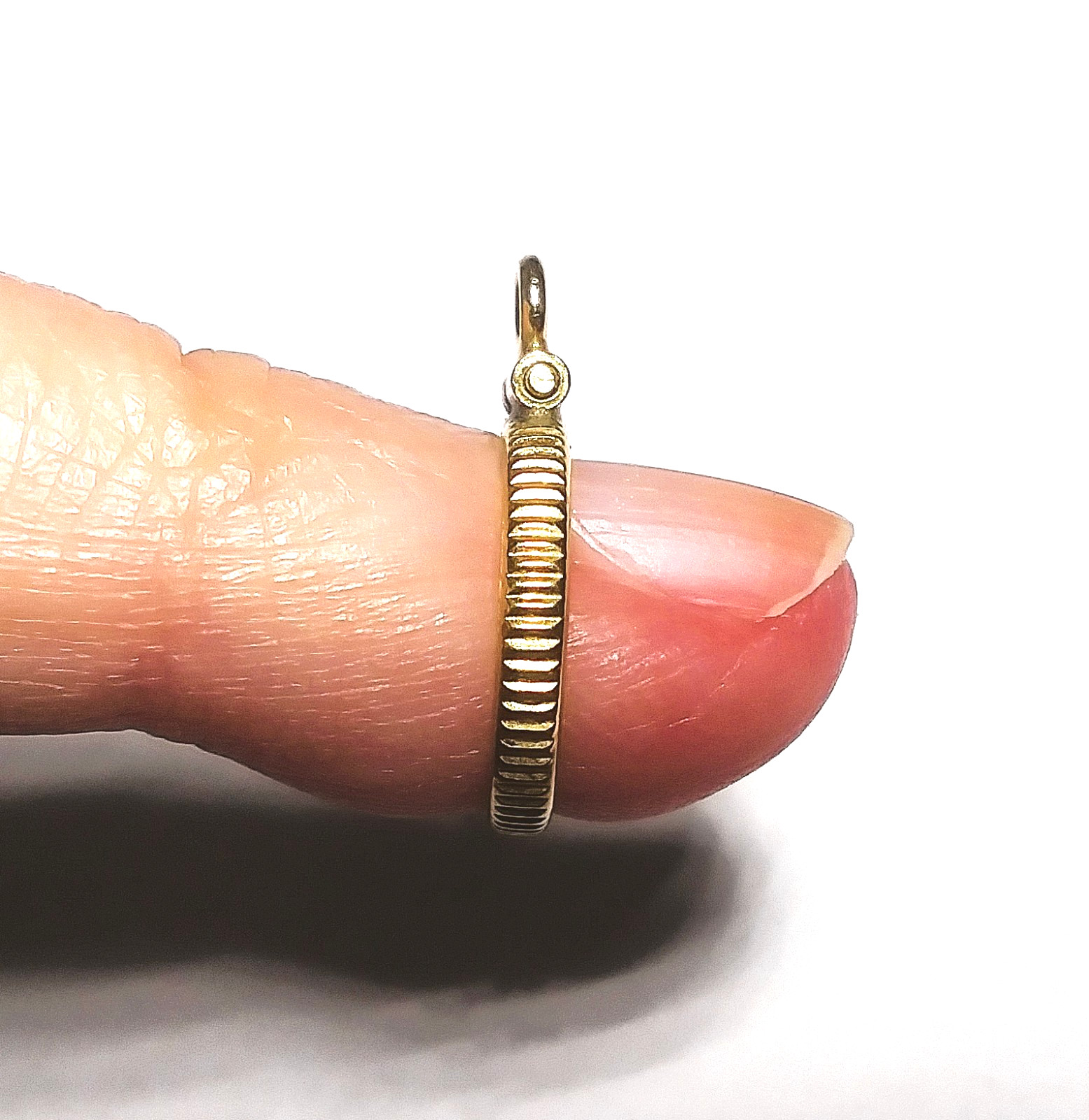 14k Gold Coin Bezel A48 Reeded Screw Top Fit US $1 Liberty Head 1849-1854 REPAIR