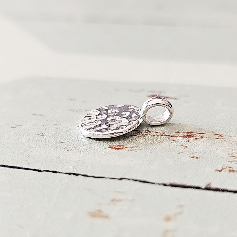 Sterling Silver Small Hammered Disc Necklace