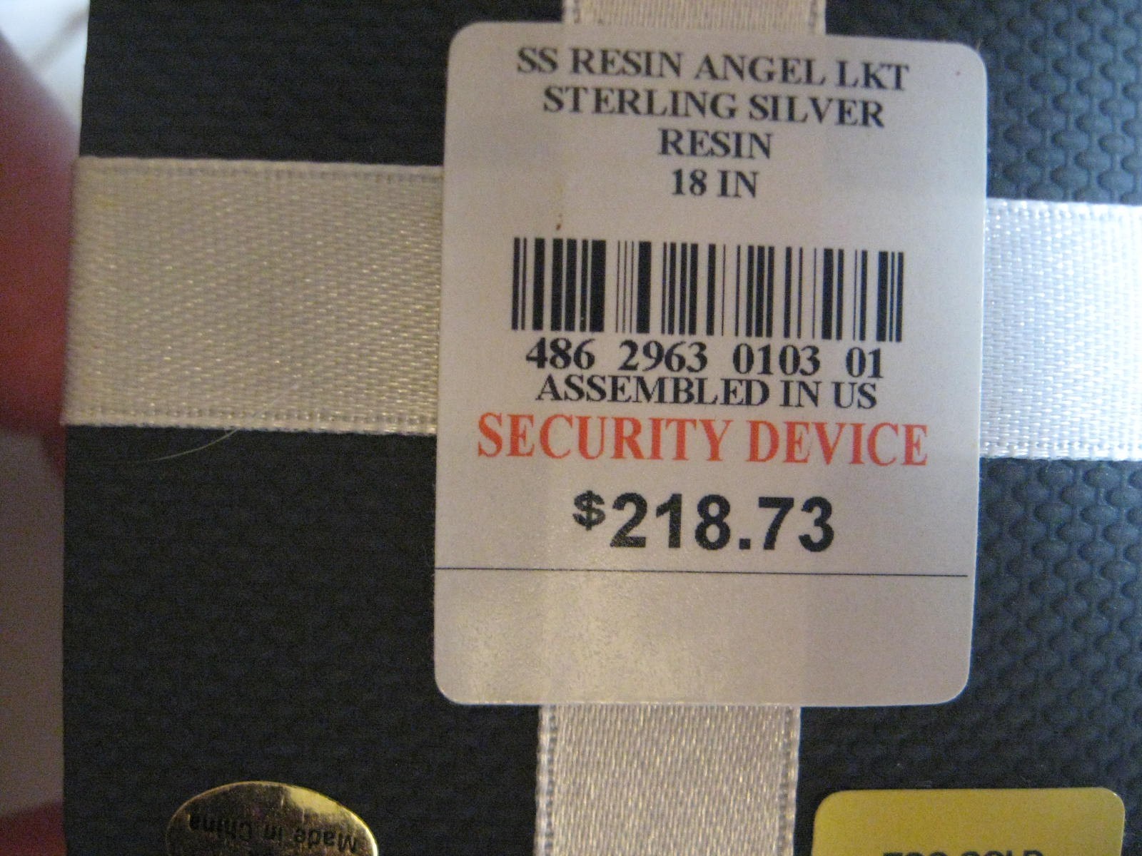 Sterling Silver SS Resin Angel Locket 18″ in original gift box with retail price