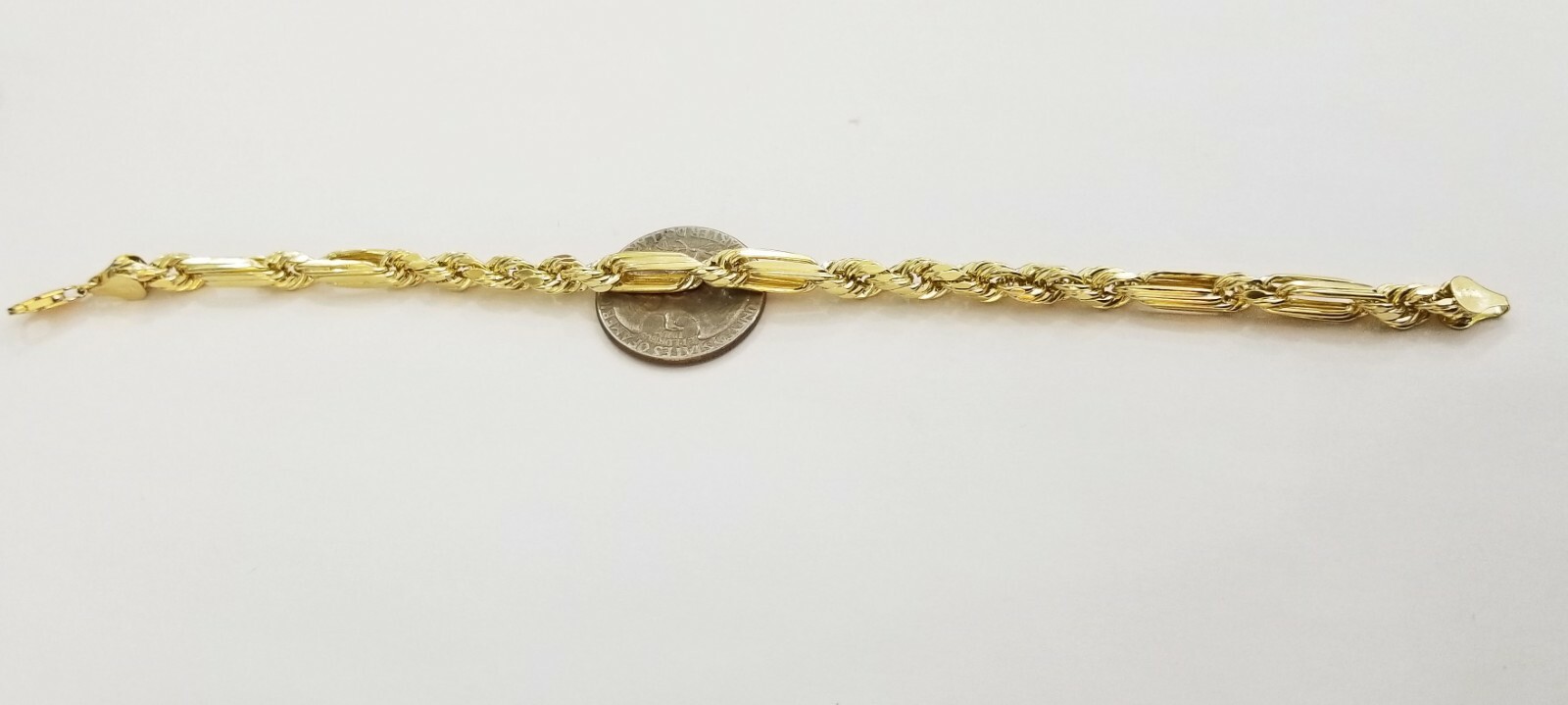 10k Yellow Gold Milano Rope Chain bracelet 7 Inch 5mm real gold Free Shipping