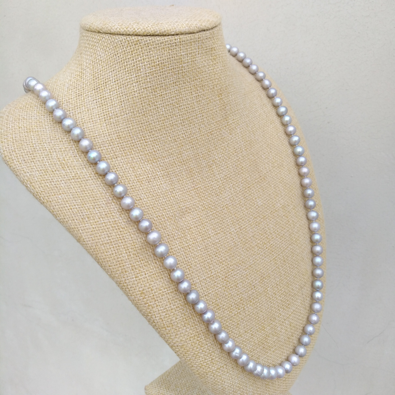 19″ gorgeous 5-6mm AAA+ South Sea Gray Pearl Necklace 14k Gold P