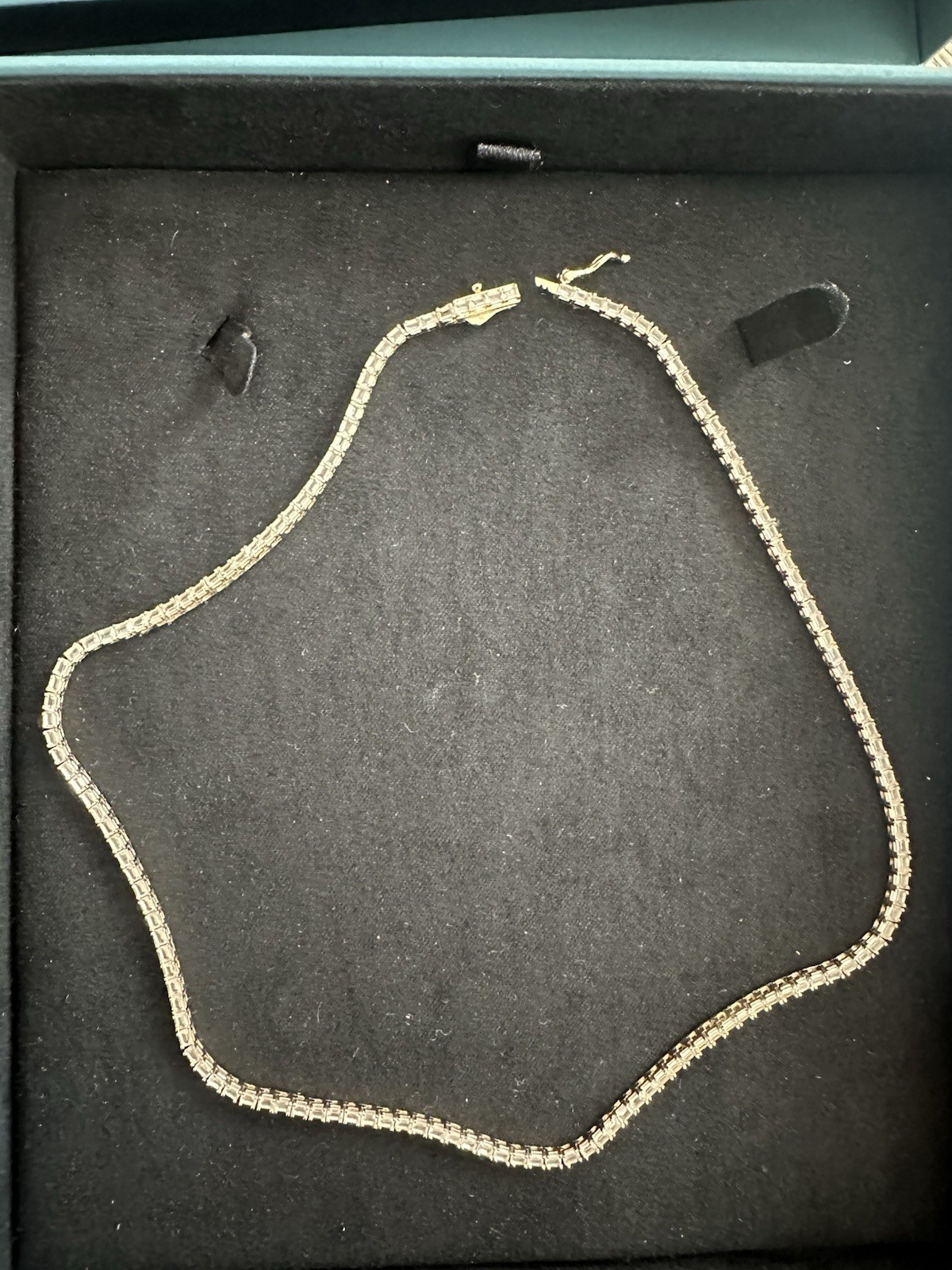 Aurate Lab Grown White Sapphire Horizontal Baguette Tennis Necklace