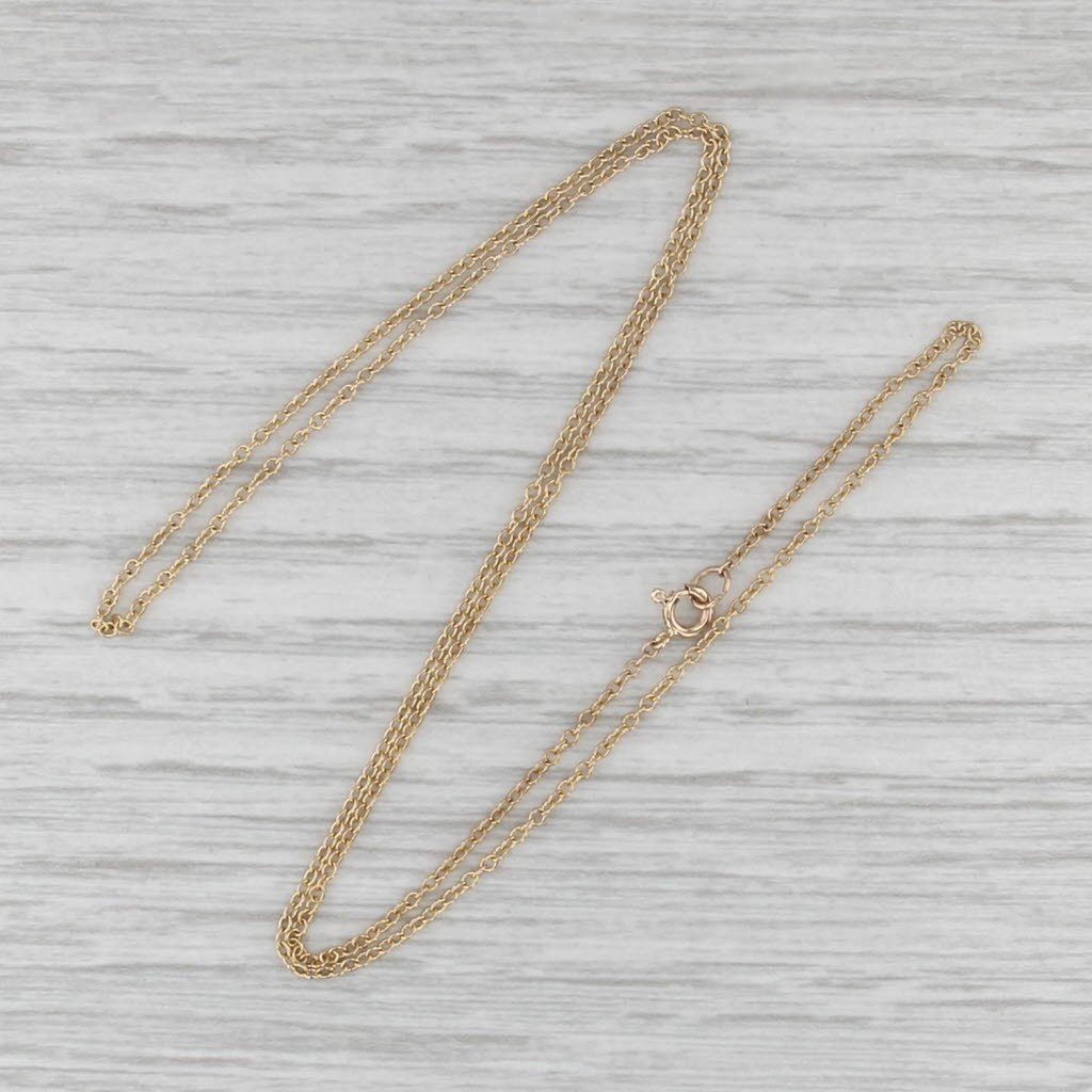 Cable Chain Necklace 14k Yellow Gold 16.25″ 1.2mm