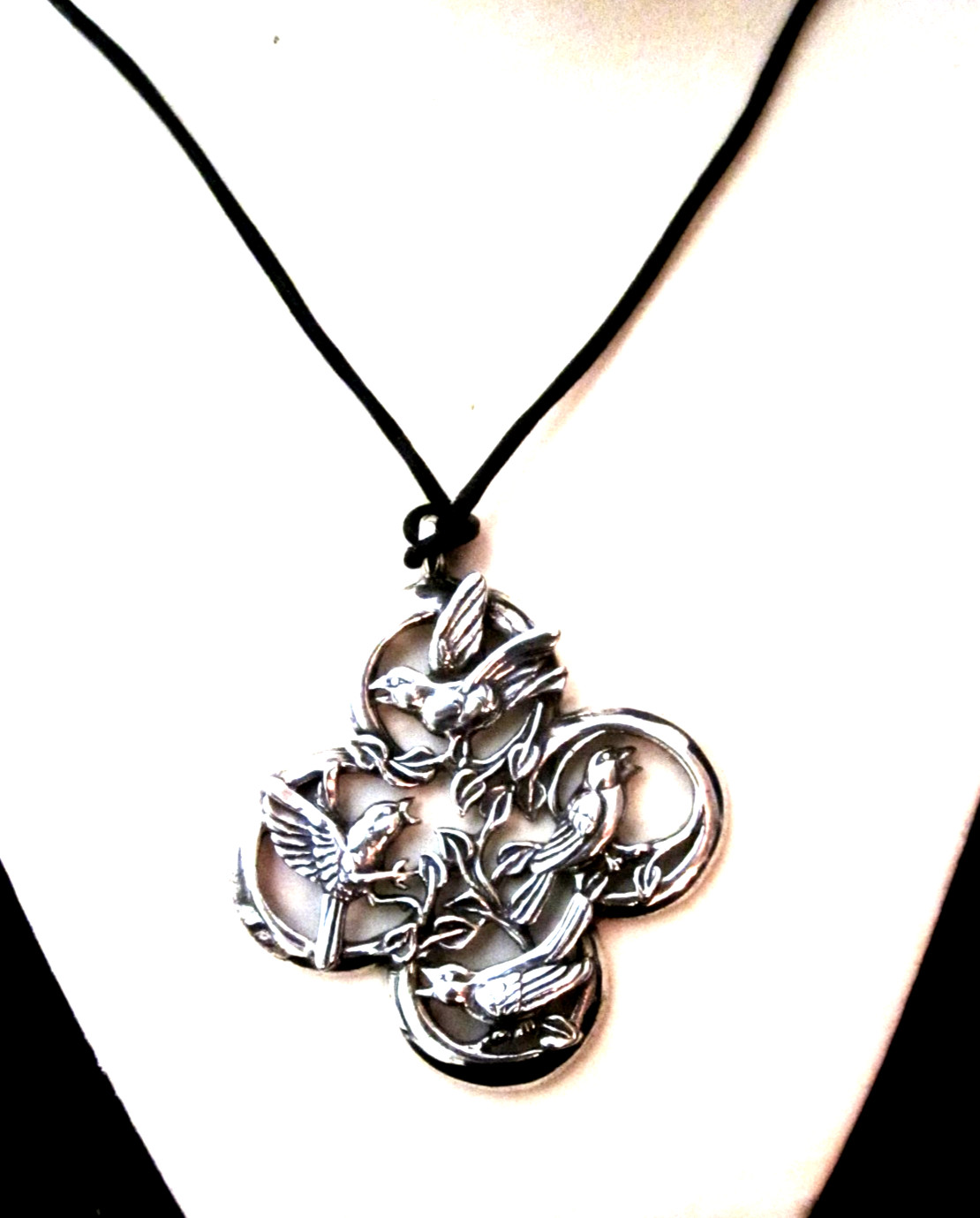 Hand & Hammer Sterling Silver Birds Pendant/Ornament w/Original Box & Brochure
