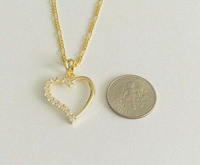 10K Real Gold Heart Love Charm 18″ Necklace, 10k Solid Gold 25mm Heart – GP06-1