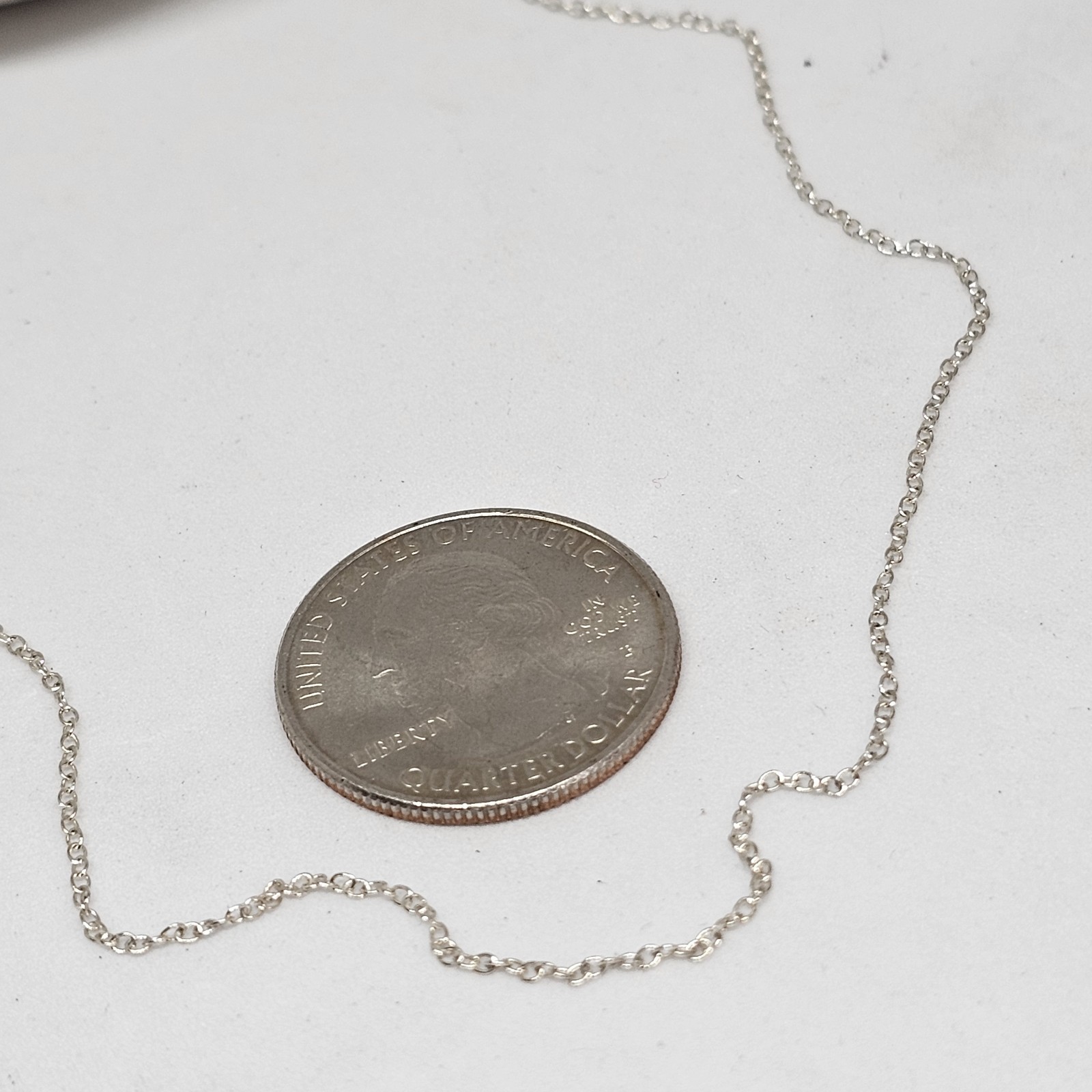 KA 1772 925 Sterling Silver Chain Necklace 18″ Dainty Fine Layering Jewelry
