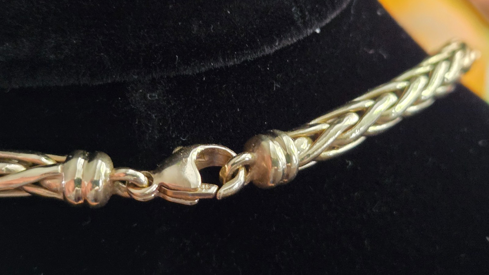 Italian 14K Gold Graduated Foxtail Wheat Spiga Link Necklace 25.4g 17″ 585