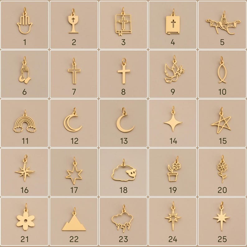 Minimalist Gold Charm Necklace – 119 Dainty Pendant Options, Custom made