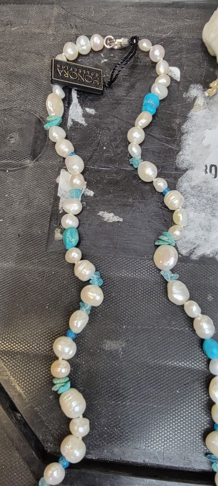 HONORA COLLECTION Freshwater Pearl Turquoise Topaz Beads Chips Necklace 39″ NWT