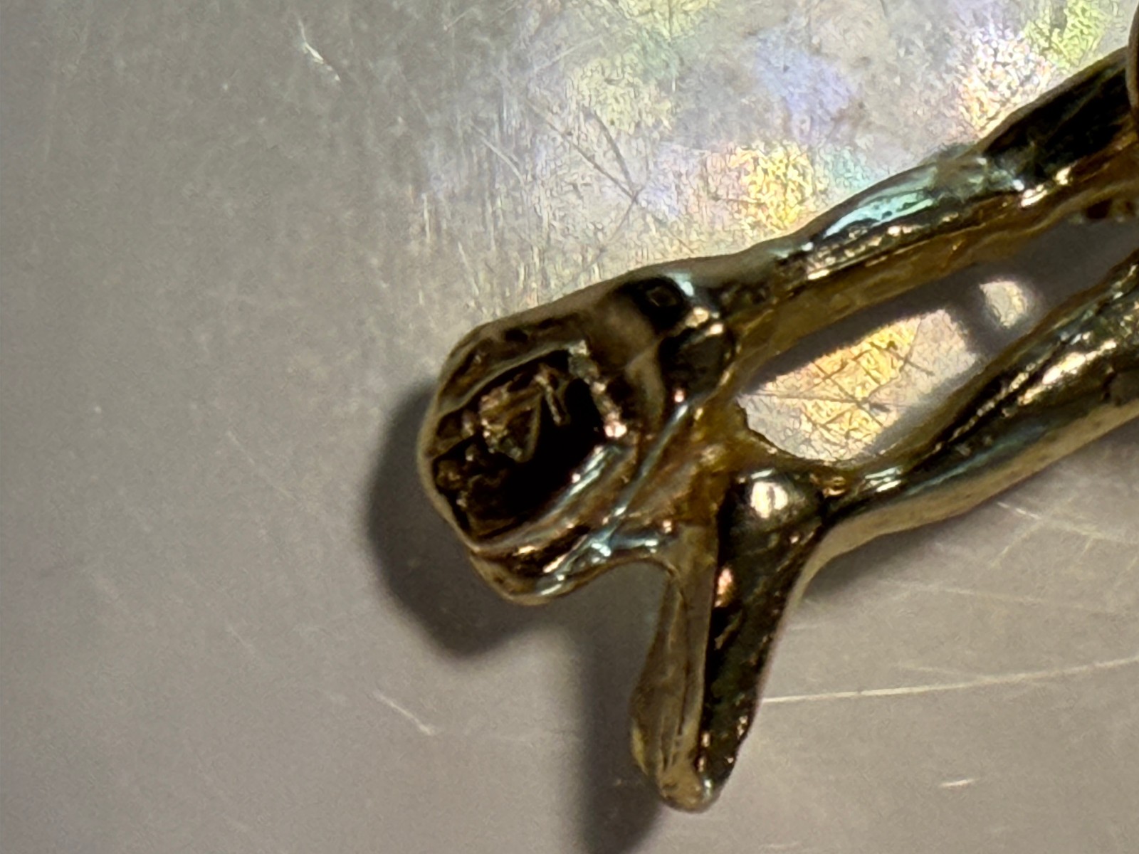 Vintage Solid Gold 14k Diver Down Charm 0.75 in. 1.63g New Old Stock