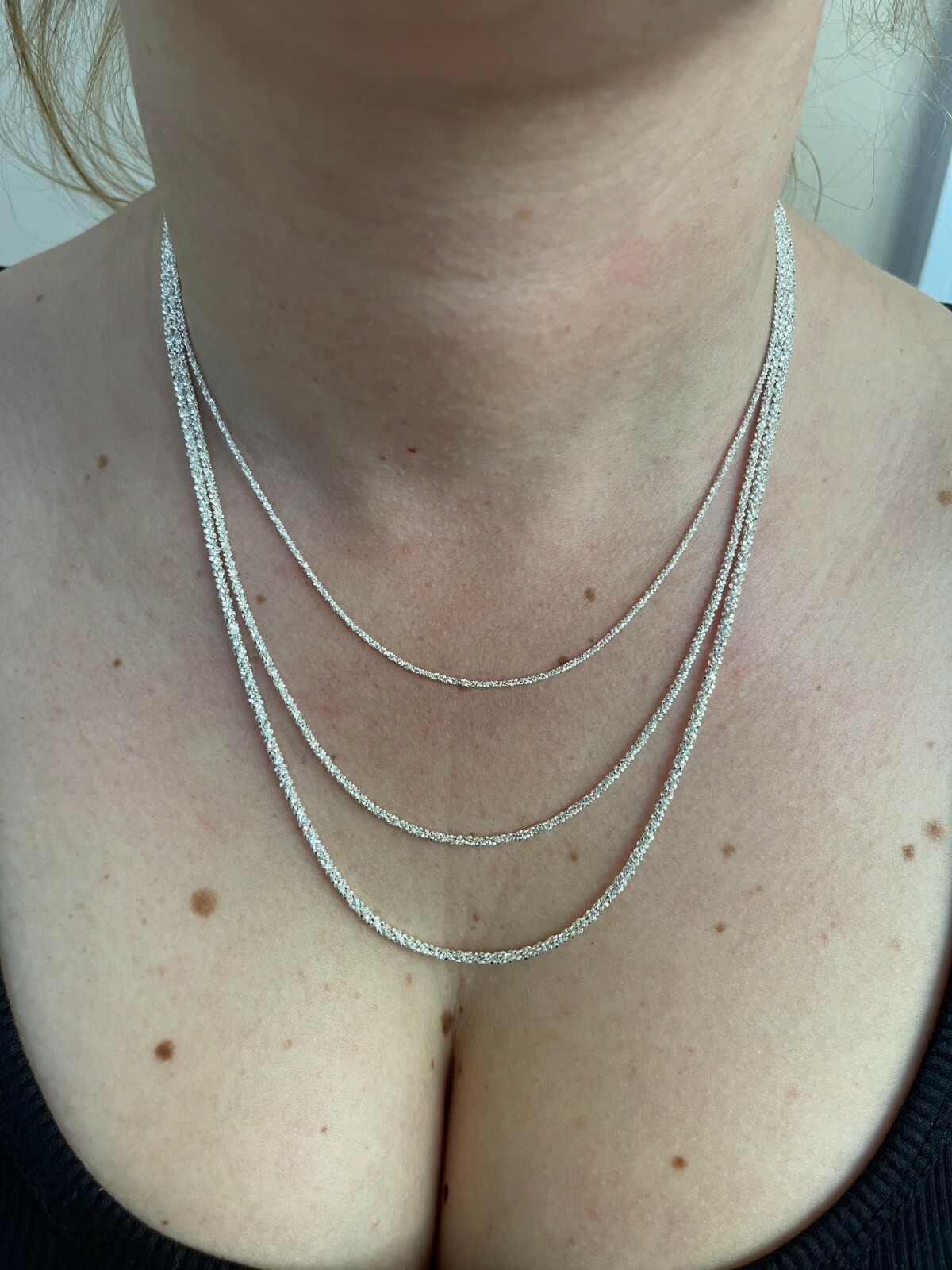 Cadena Rope Diamond Cut Plata Esterlina 925 Real Brillo Hombre Mujer 1mm-3mm